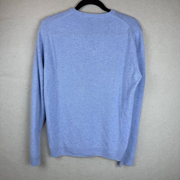 Mette Light Blue Medium 100% Cashmere V-Neck Men’s Sweater Soft Preppy - Picture 6 of 6